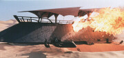 Jabba's Sailbarge burning